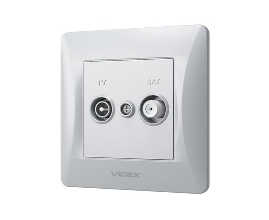 ТВ розетка Videx BINERA TV+SAT конечная серебряный шёлк (VF-BNSK2TVSATE-SS)