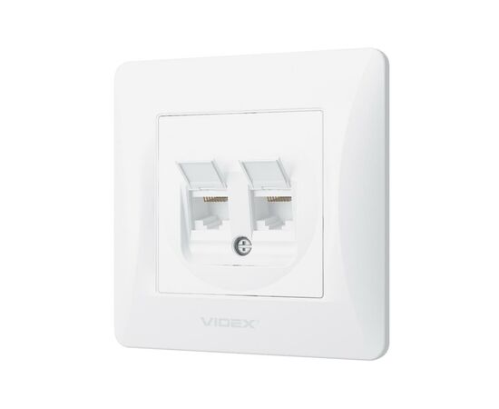 Компьютерная розетка Videx BINERA CAT6+CAT6 (VF-BNSK2PC6-W), изображение 2 Компьютерная розетка Videx BINERA CAT6+CAT6 (VF-BNSK2PC6-W), изображение 2
