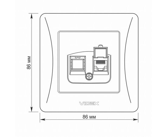 Компьютерная розетка Videx BINERA CAT6 одинарная кремовая (VF-BNSK1PC6-CR), изображение 6 Компьютерная розетка Videx BINERA CAT6 одинарная кремовая (VF-BNSK1PC6-CR), изображение 6