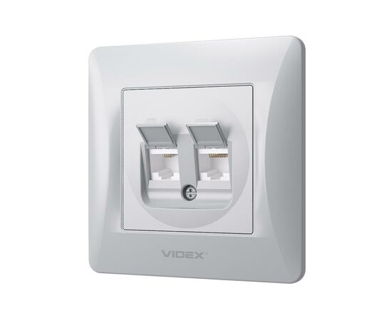 Компьютерная розетка Videx BINERA CAT6+CAT3 двойная сереб (VF-BNSK2PC6TF3-SS), изображение 2 Компьютерная розетка Videx BINERA CAT6+CAT3 двойная сереб (VF-BNSK2PC6TF3-SS), изображение 2
