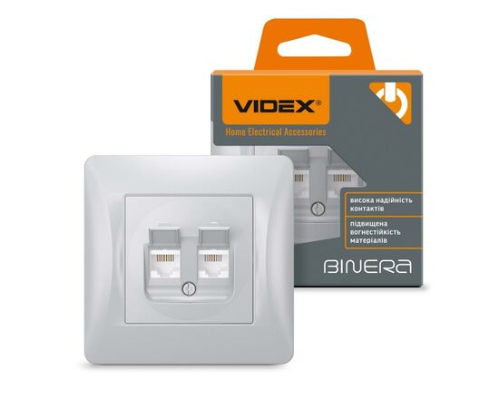 Компьютерная розетка Videx BINERA CAT6+CAT3 двойная сереб (VF-BNSK2PC6TF3-SS), изображение 4 Компьютерная розетка Videx BINERA CAT6+CAT3 двойная сереб (VF-BNSK2PC6TF3-SS), изображение 4