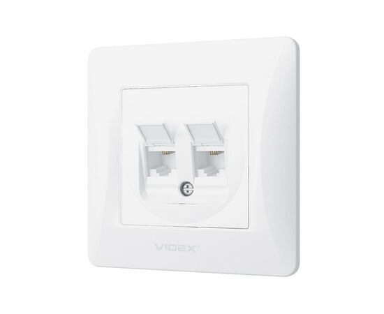 Телефонная розетка Videx BINERA CAT3+CAT3 двойная, изображение 2 Телефонная розетка Videx BINERA CAT3+CAT3 двойная, изображение 2