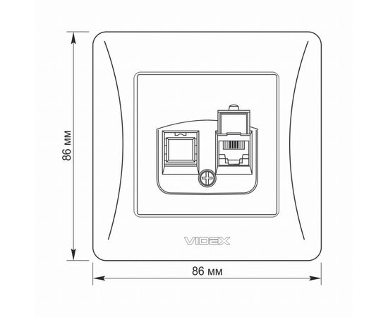 Телефонная розетка Videx BINERA CAT3  сереб (VF-BNSK1TF3-SS), изображение 6 Телефонная розетка Videx BINERA CAT3  сереб (VF-BNSK1TF3-SS), изображение 6