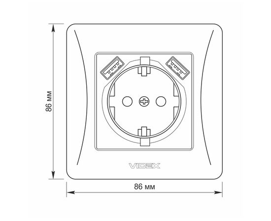 Розетка Videx BINERA 1ая с заземлением и 2USB черн (VF-BNSK1GU2-BG), изображение 6 Розетка Videx BINERA 1ая с заземлением и 2USB черн (VF-BNSK1GU2-BG), изображение 6