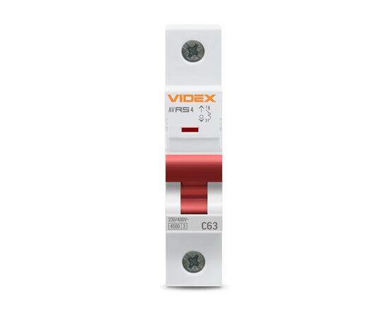 Автоматический выключатель Videx RS4 RESIST 1п 63А С 4,5кА (VF-RS4-AV1C63), изображение 2 Автоматический выключатель Videx RS4 RESIST 1п 63А С 4,5кА (VF-RS4-AV1C63), изображение 2