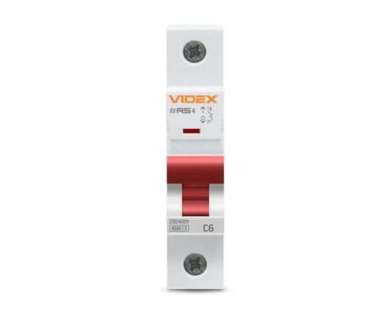 Автоматический выключатель Videx RS4 RESIST 1п 6А 4,5кА С (VF-RS4-AV1C06), изображение 2 Автоматический выключатель Videx RS4 RESIST 1п 6А 4,5кА С (VF-RS4-AV1C06), изображение 2