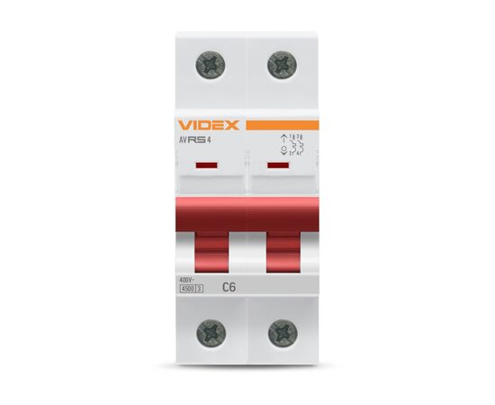 Автоматический выключатель Videx RS4 RESIST 2п 6А С 4,5кА (VF-RS4-AV2C06), изображение 2 Автоматический выключатель Videx RS4 RESIST 2п 6А С 4,5кА (VF-RS4-AV2C06), изображение 2