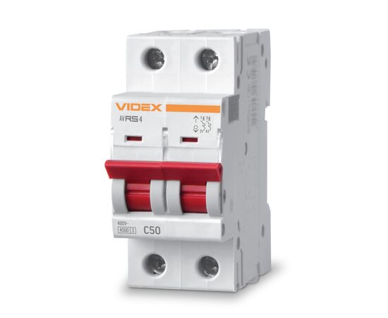 Автоматический выключатель Videx RS4 RESIST 2п 50А С 4,5кА (VF-RS4-AV2C50)