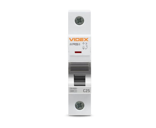 Автоматический выключатель Videx RS6 RESIST 1п 25А 6кА С (VF-RS6-AV1C25), изображение 2 Автоматический выключатель Videx RS6 RESIST 1п 25А 6кА С (VF-RS6-AV1C25), изображение 2