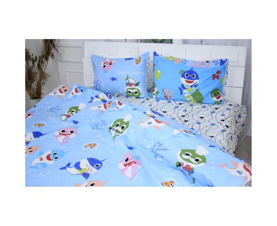 Постельное белье MirSon Бязь 17-0521 Sharks blue Двуспальный (2200003655773), изображение 3