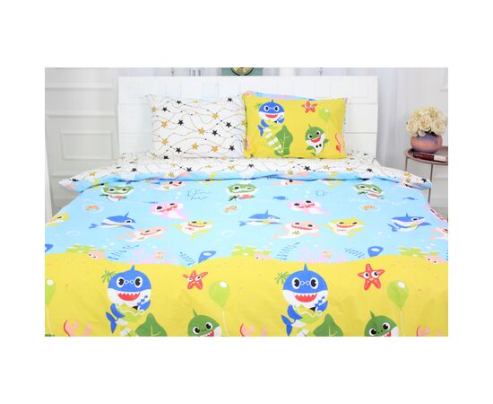 Постільна білизна MirSon Бязь Ranforce Elite 17-0522 Sharks are fun King Size (2200004705071)