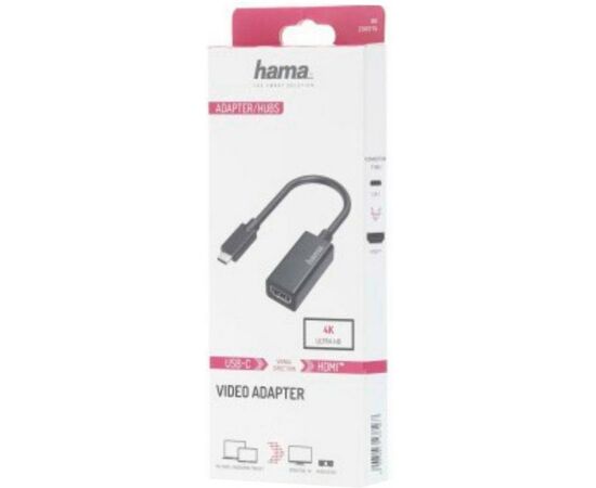Перехідник USB-C to HDMI Ultra HD 4K Black Hama (00200315), зображення 2 Перехідник USB-C to HDMI Ultra HD 4K Black Hama (00200315), зображення 2