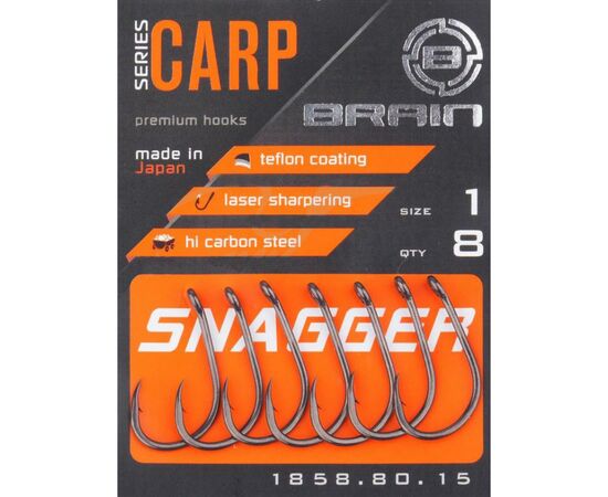 Крючок Brain fishing Snagger 01 (8 шт/уп) (1858.80.15), изображение 2 Крючок Brain fishing Snagger 01 (8 шт/уп) (1858.80.15), изображение 2