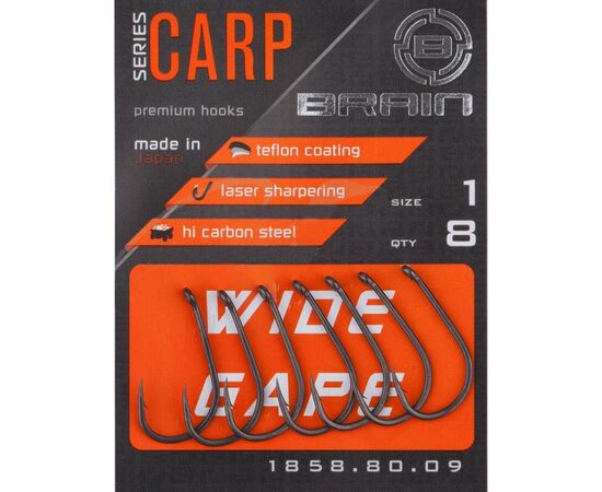 Крючок Brain fishing Wide Gape 01 (8 шт/уп) (1858.80.09), изображение 2 Крючок Brain fishing Wide Gape 01 (8 шт/уп) (1858.80.09), изображение 2