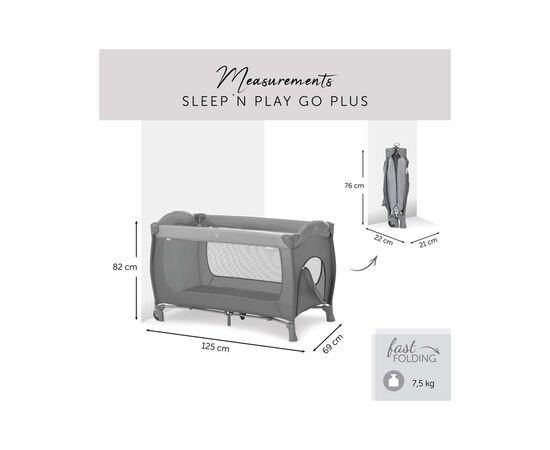 Детский манеж Hauck Sleep N Play Go Plus Grey (60081-8), изображение 2 Детский манеж Hauck Sleep N Play Go Plus Grey (60081-8), изображение 2