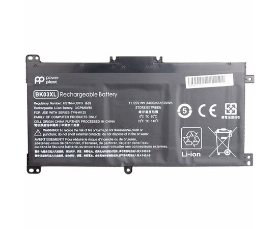 Аккумулятор для ноутбука HP Pavilion X360 14-BA (BK03XL, HSTNN-LB7S) 11.55V 3400mAh PowerPlant (NB461493)