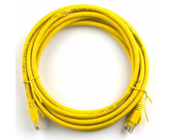 Патч-корд Ritar 0.5м, RJ-45, Cat.5e, CU, медь, желтый (03238)