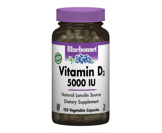 Витамин Bluebonnet Nutrition Витамин D3 5000IU, 120 вегетарианских капсул (BLB-00369)