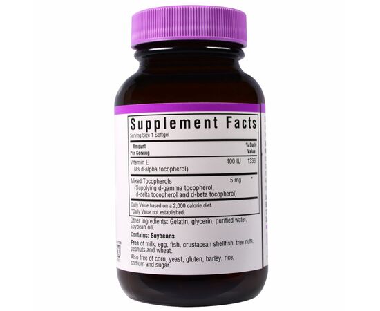 Вітамін Bluebonnet Nutrition Натуральний Вітамін Е 400IU, 50 желатинових капсул (BLB0616), зображення 2