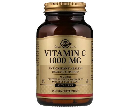 Вітамін Solgar Вітамін С, Vitamin C, 1000 мг, 90 таблеток (SOL-03275)