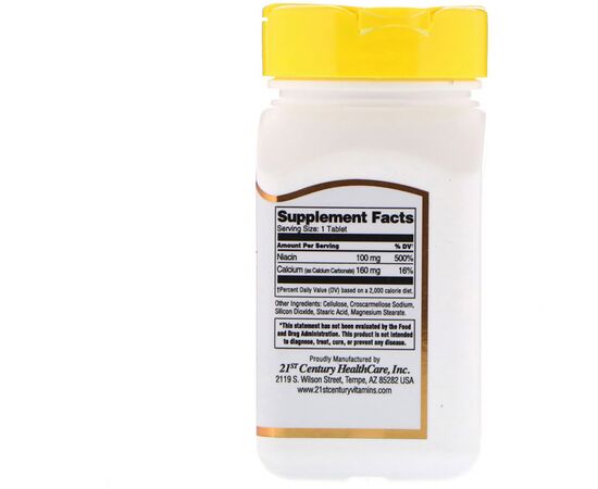 Витамин 21st Century Ниацин, 100 мг, 110 таблеток (CEN21364), изображение 2