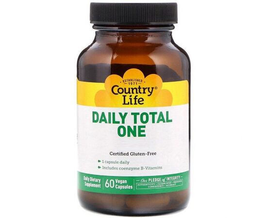 Мультивитамин Country Life Мультивитамины для Взрослых с Железом, Daily Total One, 60 (CLF8164)
