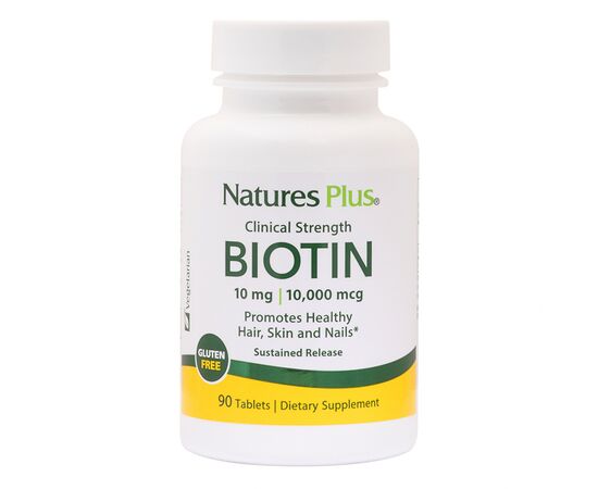 Витамин Natures Plus Биотин (В7) Медленного Высвобождения, Nature's Plus, 10 мг, (NAP-01793)