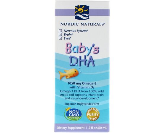 Жирні кислоти Nordic Naturals Риб'ячий жир (ДГК) для Дітей з вітаміном D3, Baby's DHA, wit (NOR-53787)