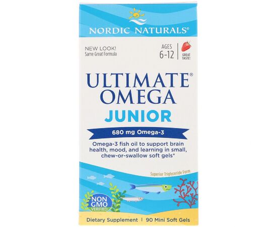 Жирные кислоты Nordic Naturals Рыбий Жир Для Подростков, Ultimate Omega Junior, 680 мг, 90 (NOR-01798)