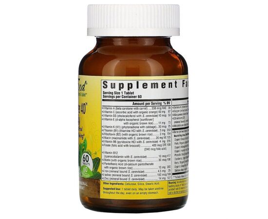 Витаминно-минеральный комплекс MegaFood Мультивитамины для женщин 40+, Women Over 40 One Daily, 60 (MGF-10266), изображение 2 Витаминно-минеральный комплекс MegaFood Мультивитамины для женщин 40+, Women Over 40 One Daily, 60 (MGF-10266), изображение 2