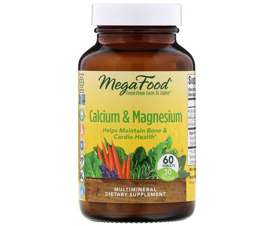 Минералы MegaFood Кальций и Магний, Calcium & Magnesium, 60 таблеток (MGF-10231)