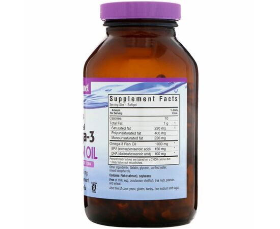 Жирные кислоты Bluebonnet Nutrition Натуральна Омега-3 з лососевих Жира, 90 желатинових (BLB0952), изображение 2 Жирные кислоты Bluebonnet Nutrition Натуральна Омега-3 з лососевих Жира, 90 желатинових (BLB0952), изображение 2