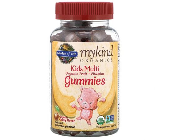 Мультивитамин Garden of Life Мультивитамины для детей, вкус вишни, Kids Multi, MyKind Org (GOL-12075)