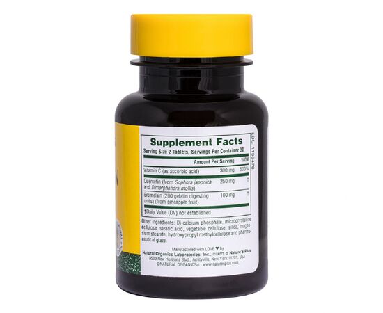 Трави Natures Plus Кверцетин Плюс і Вітамін С, Quercetin Plus with Vitamin C Na (NTP2564), зображення 2 Трави Natures Plus Кверцетин Плюс і Вітамін С, Quercetin Plus with Vitamin C Na (NTP2564), зображення 2