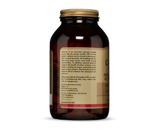 Мінерали Solgar Кальцій 600, Calcium 600, 240 таблеток (SOL-00417), зображення 2 Мінерали Solgar Кальцій 600, Calcium 600, 240 таблеток (SOL-00417), зображення 2