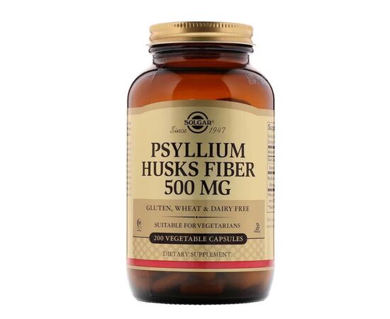 Трави Solgar Подорожник (Псіліум), Psyllium Husks Fiber, 500 мг, 200 веге (SOL-02315)