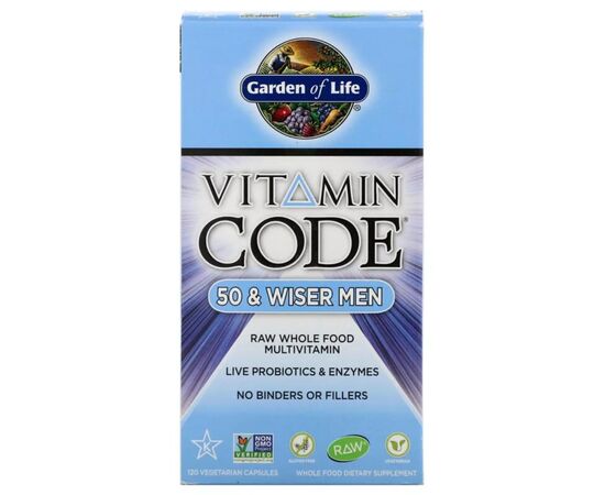 Мультивитамин Garden of Life Мужские Мультивитамины 50+, Vitamin Code, 120 вегетарианск (GOL-11369), изображение 2 Мультивитамин Garden of Life Мужские Мультивитамины 50+, Vitamin Code, 120 вегетарианск (GOL-11369), изображение 2