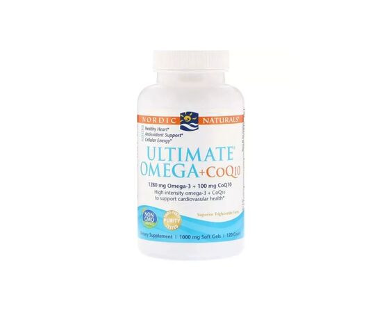 Жирные кислоты Nordic Naturals Рыбий жир + Коэнзим Q10, 1000 мг, Ultimate Omega + CoQ10, 1 (NOR01892)