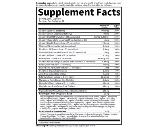 Мультивітамін Garden of Life Сирі Мультівітаміни для Жінок, Raw One for Women, Vitamin Co (GOL-11550), зображення 2 Мультивітамін Garden of Life Сирі Мультівітаміни для Жінок, Raw One for Women, Vitamin Co (GOL-11550), зображення 2