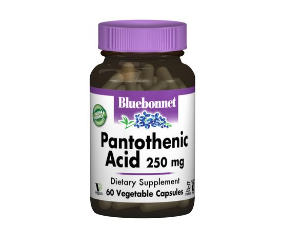 Вітамін Bluebonnet Nutrition Пантотенова кислота (B5) 250мг, 60 гелевих капсул (BLB0468)