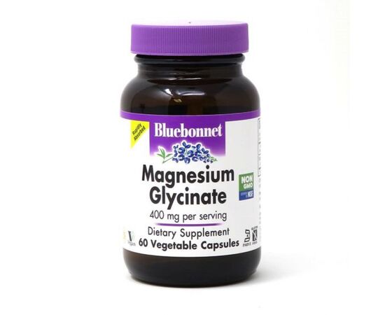 Минералы Bluebonnet Nutrition Магний Глицинат, 400 Мг, Magnesium Glycinate, 60 вегетариан (BLB0748)