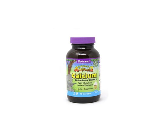 Минералы Bluebonnet Nutrition Кальций Магний & Витамин D3 для Детей, Rainforest Animalz, (BLB-00196)