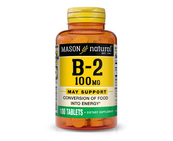 Витамин Mason Natural Витамин B2 100 мг, Vitamin B2, 100 таблеток (MAV07141)