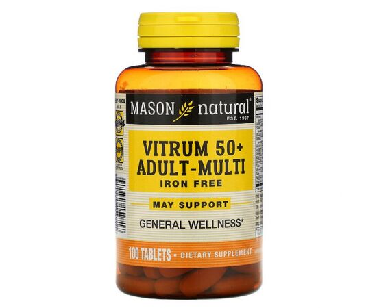 Мультивитамин Mason Natural Мультивитамины 50+ без железа, Vitrum 50+ Adult-Multi Iron F (MAV15971)