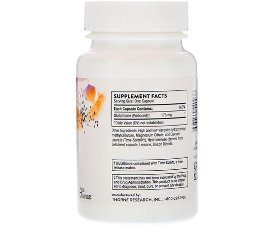 Антиоксидант Thorne Research Глутатион, Glutathione-SR, 60 капсул (THR-54003), изображение 2 Антиоксидант Thorne Research Глутатион, Glutathione-SR, 60 капсул (THR-54003), изображение 2