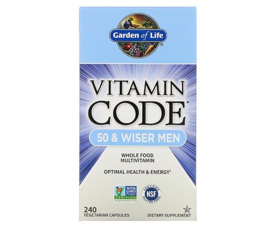 Мультивитамин Garden of Life Мультивитамины для Мужчин 50+, Vitamin Code, 50 & Wiser Men, (GOL-11420)