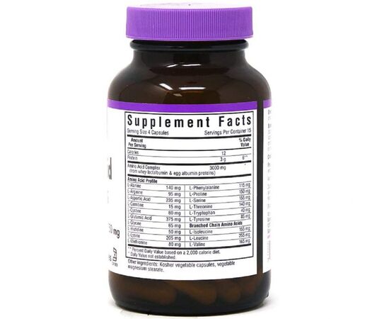 Амінокислота Bluebonnet Nutrition Комплекс Амінокислот 750 мг, Amino Acid, 60 вегетаріанських (BLB0010), зображення 2 Амінокислота Bluebonnet Nutrition Комплекс Амінокислот 750 мг, Amino Acid, 60 вегетаріанських (BLB0010), зображення 2