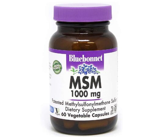 Минералы Bluebonnet Nutrition МСМ 1000 мг, MSM, 60 вегетарианских капсул (BLB0958)