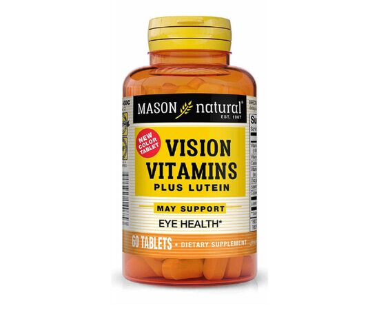 Антиоксидант Mason Natural Витамины для глаз с лютеином, Vision Vitamins Plus Lutein, (MAV-14075)