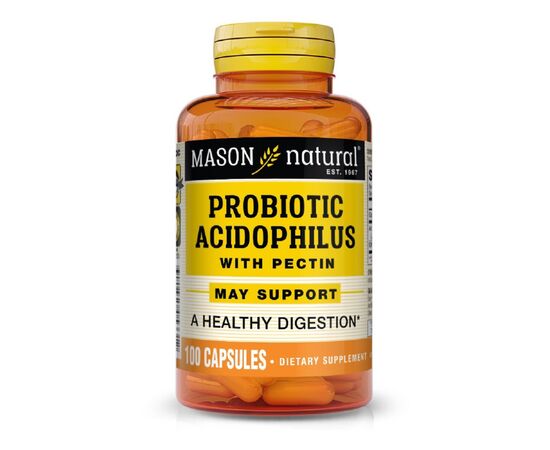 Пробиотики Mason Natural Пробиотик с пектином, Probiotic Acidophilus With Pectin, 100 капсул (MAV-05331)
